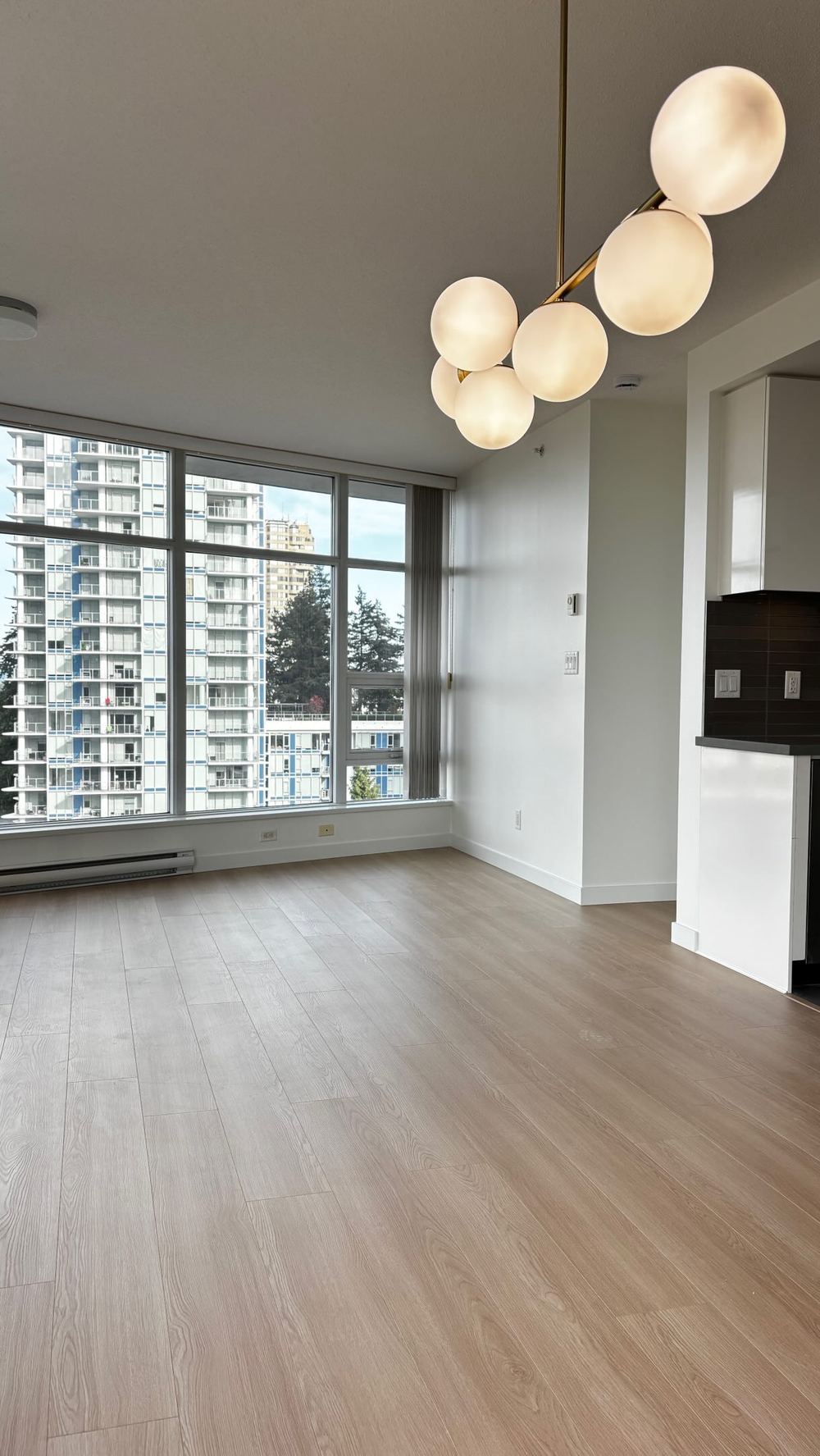 Bright Metrotown condo after paint, waterproof laminate and new lighting